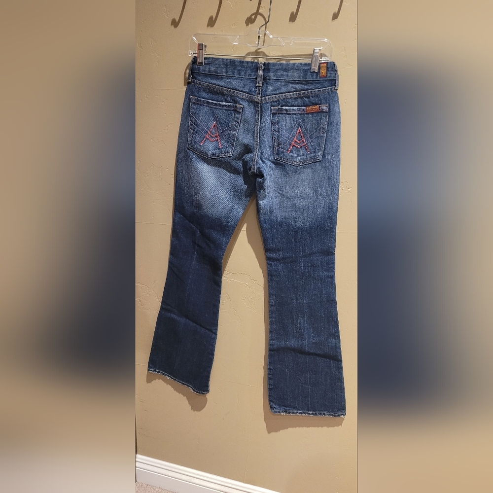 Dark blue jeans.